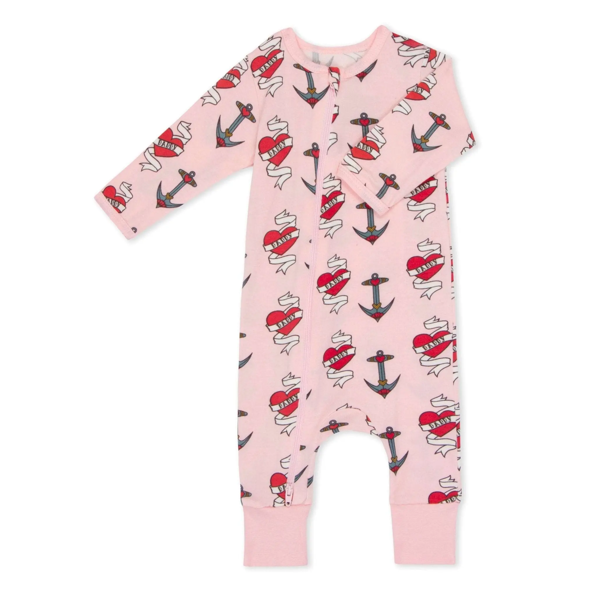 Bestaroo Daddy Romper Coverall Soft Modal 95/5 Stretch, Dual 2-Way Zipper, Cuffed Ankles, Snug Fit Sleep & Play One-Piece Newborn-Toddler