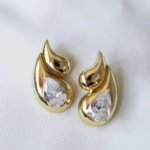 Kinsey Designs: Double Drop Stud Earrings in Gold