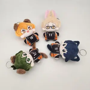 Hot 10cm Haikyuu Plush Toy Hinata Shoyo Keychain Tobio Kageyama Yu Nishinoya Bag Pendant Mini Volleyball Stuffed Doll Gifts