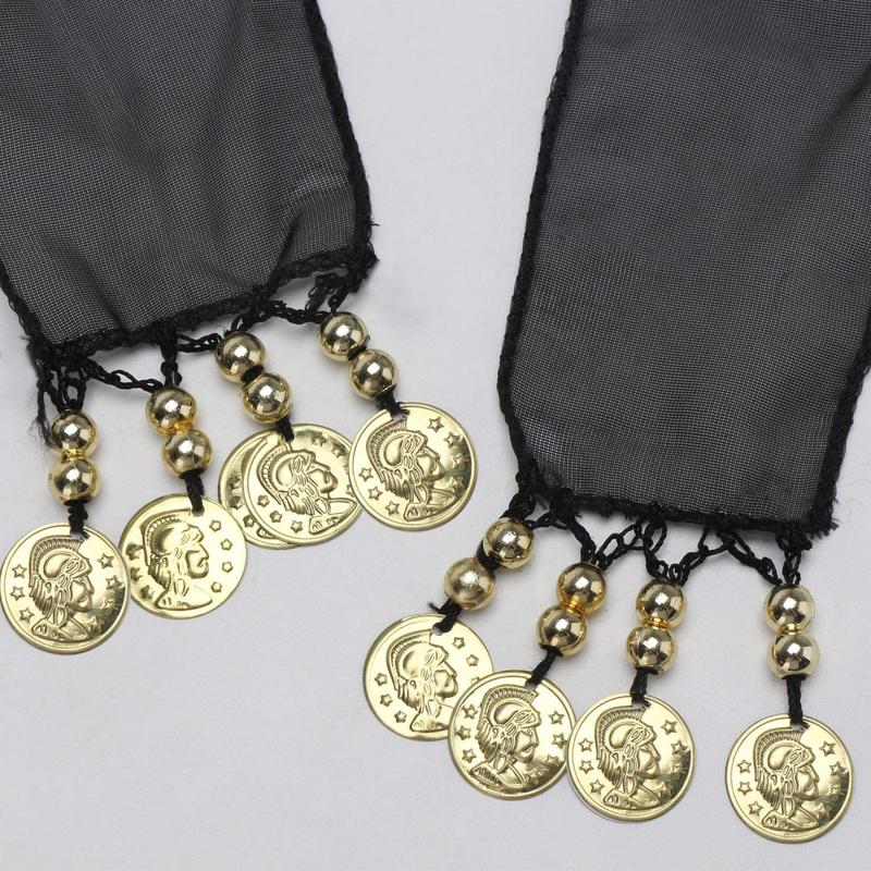 Women 3 Rows 128 Gold Coins Belly Dance Costume Hip Scarf Skirt Belt Wrap Waist Chain