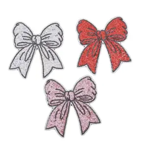 Patches - Red, Pink & Silver Glitter Patches, Cute DIY Iron, Available in 3 Colors