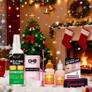 Wig Kit for Lace Front Wigs, 1 Set Including Invisible Adhesive for Wigs, Wig Melting Spray, Wig Glue Remover, Hair Styling Wax Stick, Wig Caps, Edge Control Brush and Lace Headband, Hair Accessories, HD Wig Cap