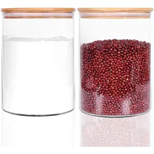 Set of 2 Large Glass  Storage jar, 100 FL OZ (3000ml) Glass Flour Canister with Airtight   for Kitchen Corner,  Flour Container for Sugar, Ground Coffee, Rice  Dr