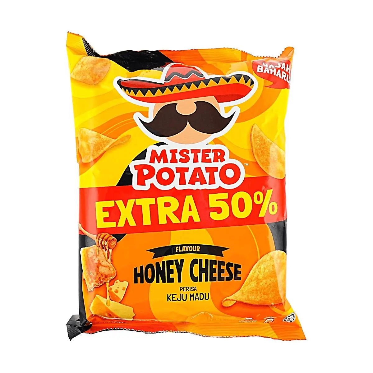Mister Potato Honey Cheese Potato Chips 90g - Sweet Honey & Rich Cheese Flavor Snack
