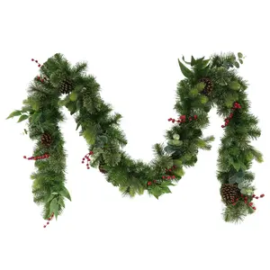 Puleo 9' x 10" Decorated Christmas Garland with180 Tips