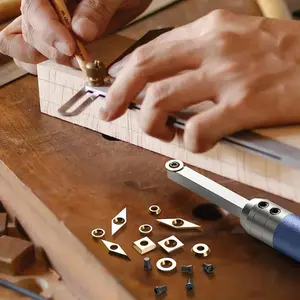 Wood Lathe Turning Tools with Accessories, 12pcs/set Wood Lathe Turning Tools with 11mm Square, 12mm & 8.9mm Round, Hand Tool Accessories, Woodworking Tools