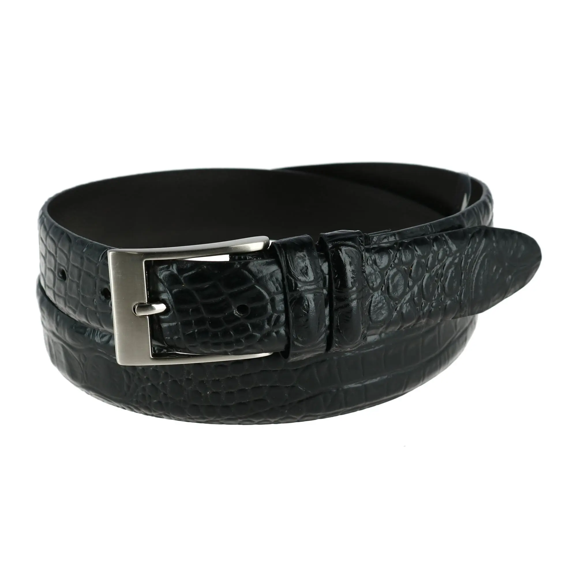 Toneka Men's Hornback Croc Print Belt