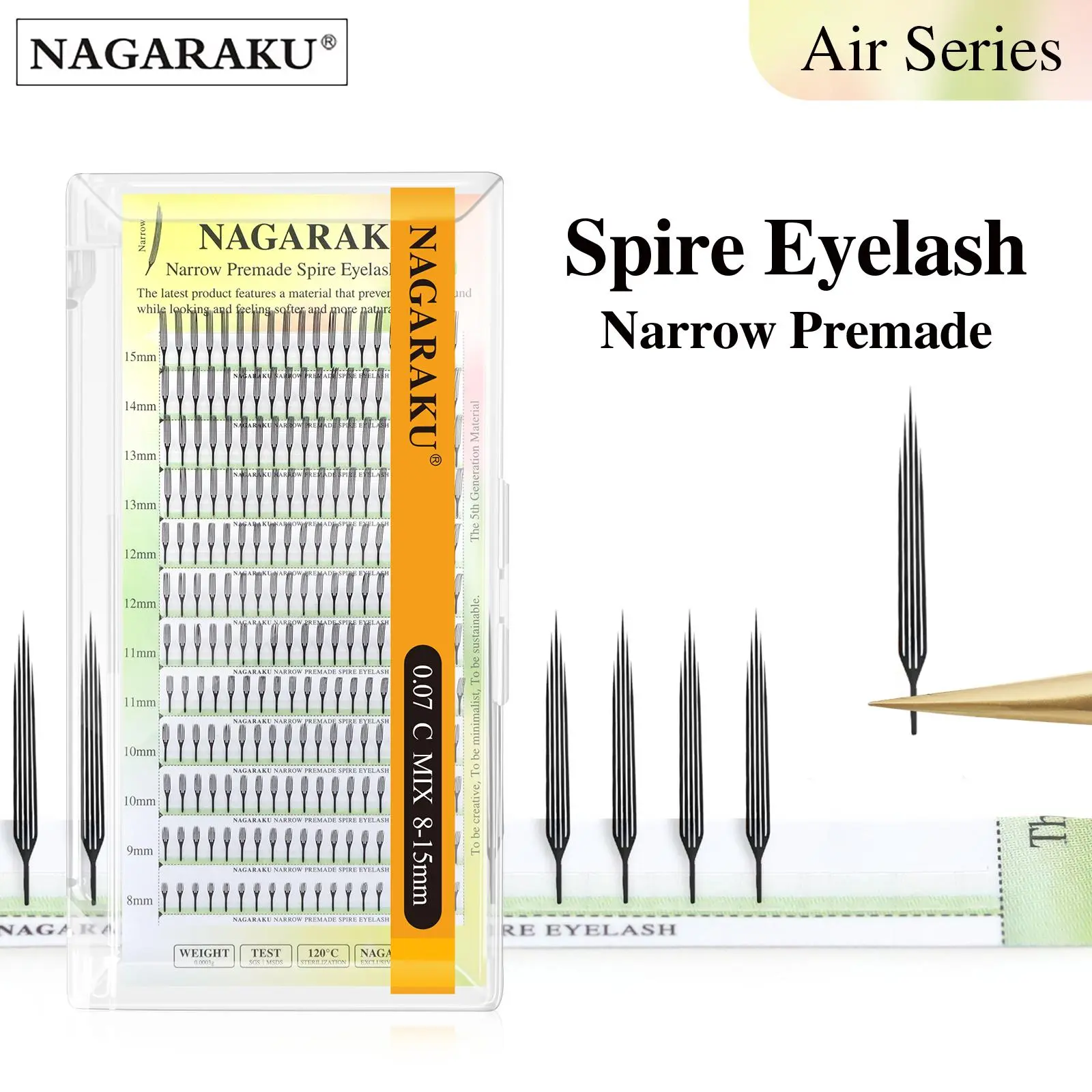 NAGARAKU Narrow Premade Spire Eyelash Anime Effect Soft Plume Fluttering Eyelash Extensions Comic 2026 New