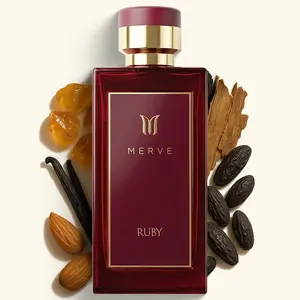 Merve Ruby Perfume For Women 3.4 oz | Long Lasting 12+ Hours | Tonka Bean, Vanilla, Amber, Honey, Gourmand, Floral, Fruity | Eau de Parfum | Vegan & Cruelty Free | Gift for Her