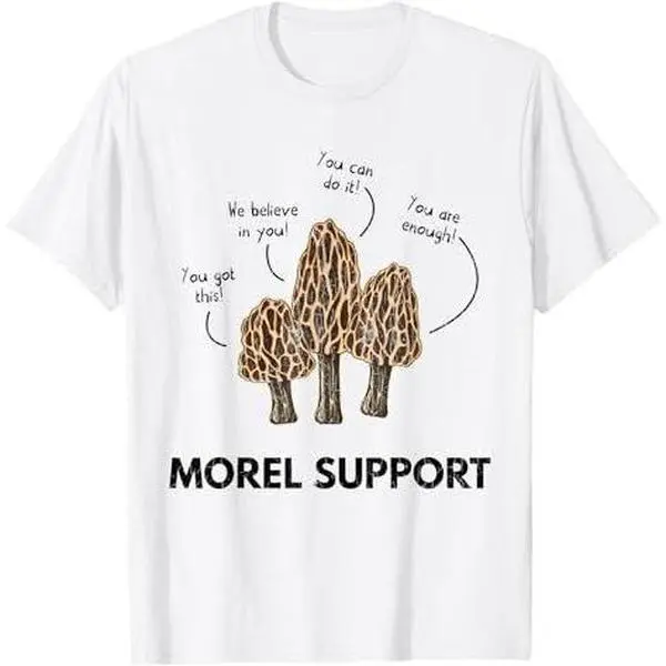 Morel Support Funny Mushroom Hunting Mycologist Graphic T-Shirt