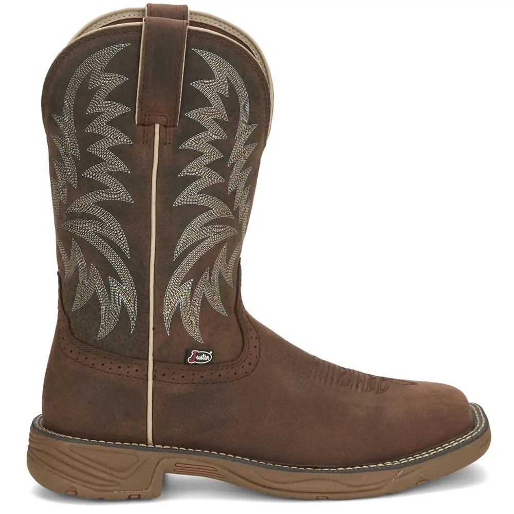 Justin Boots Mens Rush Western Square Toe Pull On Casual  display picture 1