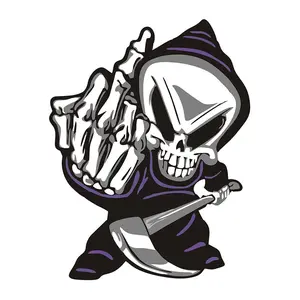 Skull finger car reflective sticker personalized sticker car window bumper car accessories decorative sticker two sizes