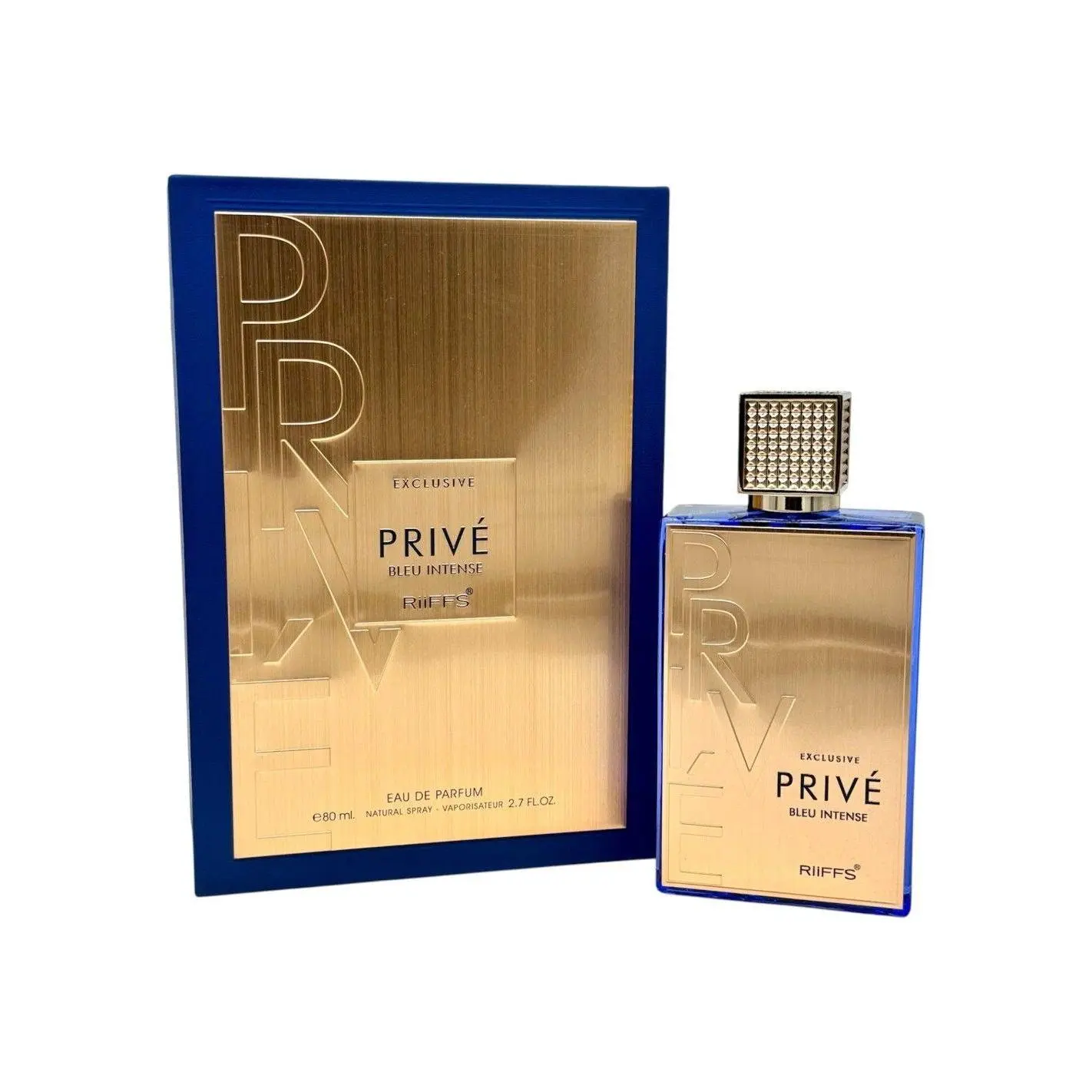 Riiffs Exclusive Prive Bleu Intense Eau de Parfum, a Rich Citrus and Amber Cologne for Men with Cedarwood Notes, 80mL (2.7 oz)