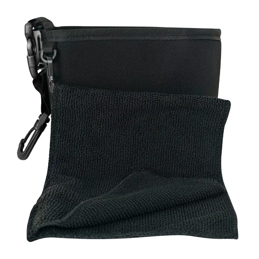 Golf Ball Washer Pouch, Premium Microfiber Golf Towel Cleaner Bag with Carabiner Clip, Portable Golf Bag Accessory for Cleaning Golf Balls