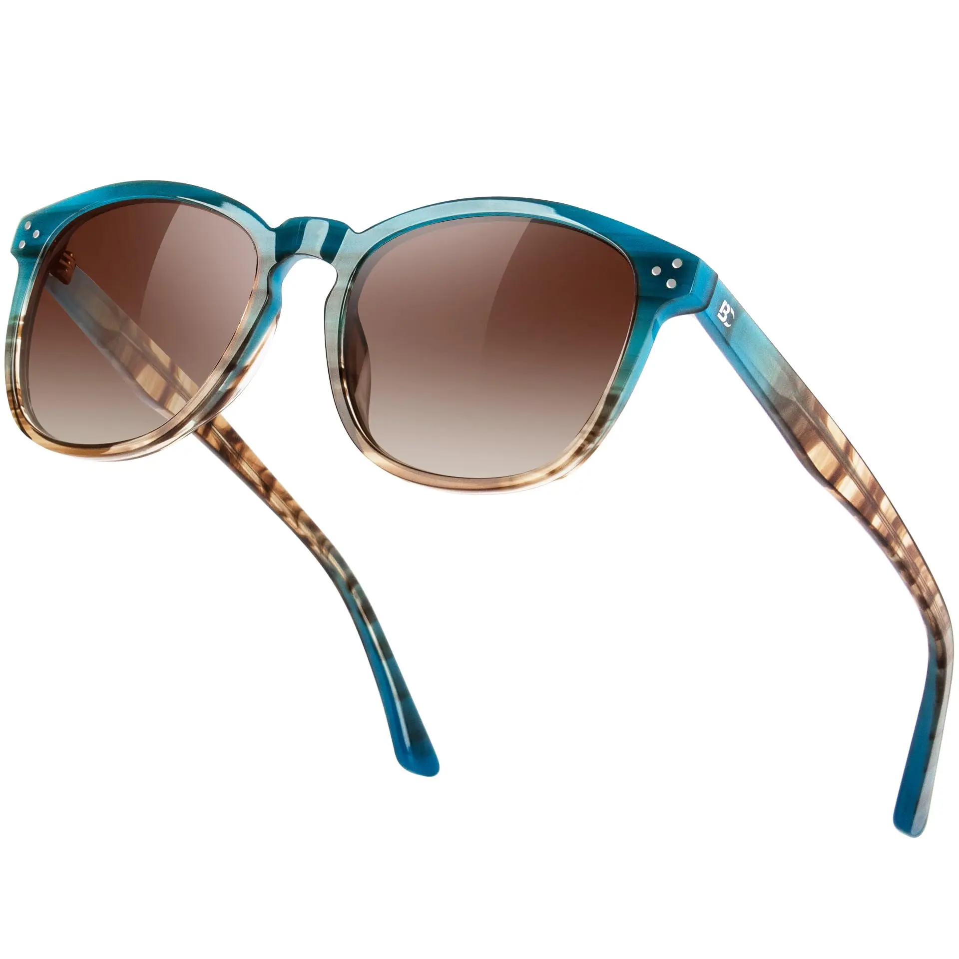 Women's Polarized UV400 High Quality Sunglasses - Lightweight Durable Acetate Frame, Trendy Vintage Designer Quiet Luxury Oversized Shades, Driving Daily Wear Beach Protection, Comfortable Fit BC2110, Lightweight Durable Sunglasses