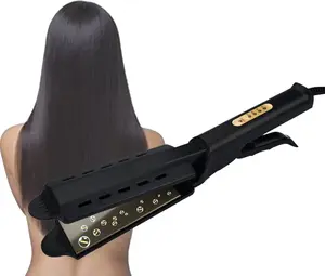 Extra Wide Flat Iron Hair Straightener Fast Heating Styling Tool with 4 Temperature Settings for All Hair Types (US Plug 110‑240V)