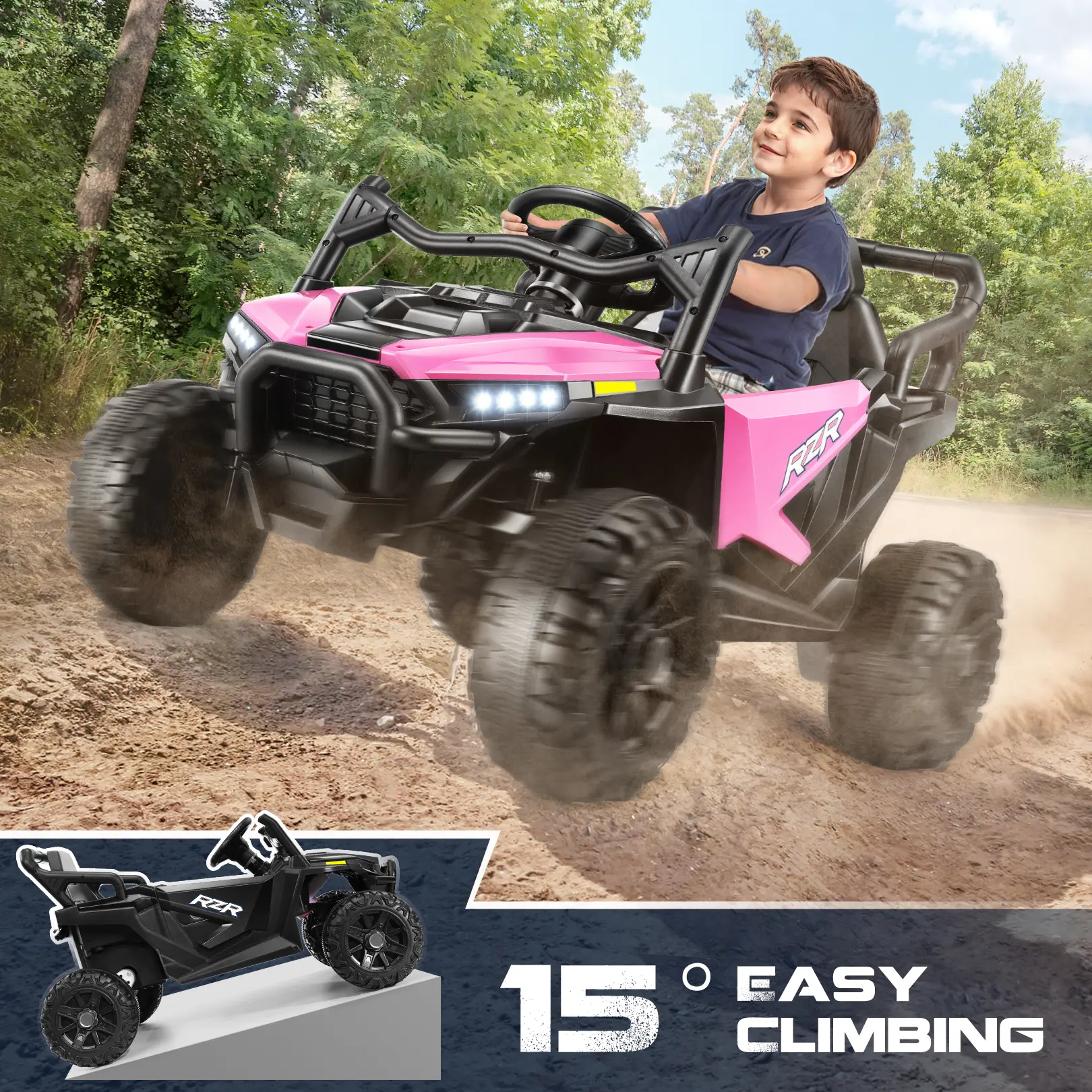 Electric Ride Power Wheels Rzr 24 Volt Peg Perego Polaris RZR PRO Green  Shadow 24 Volt