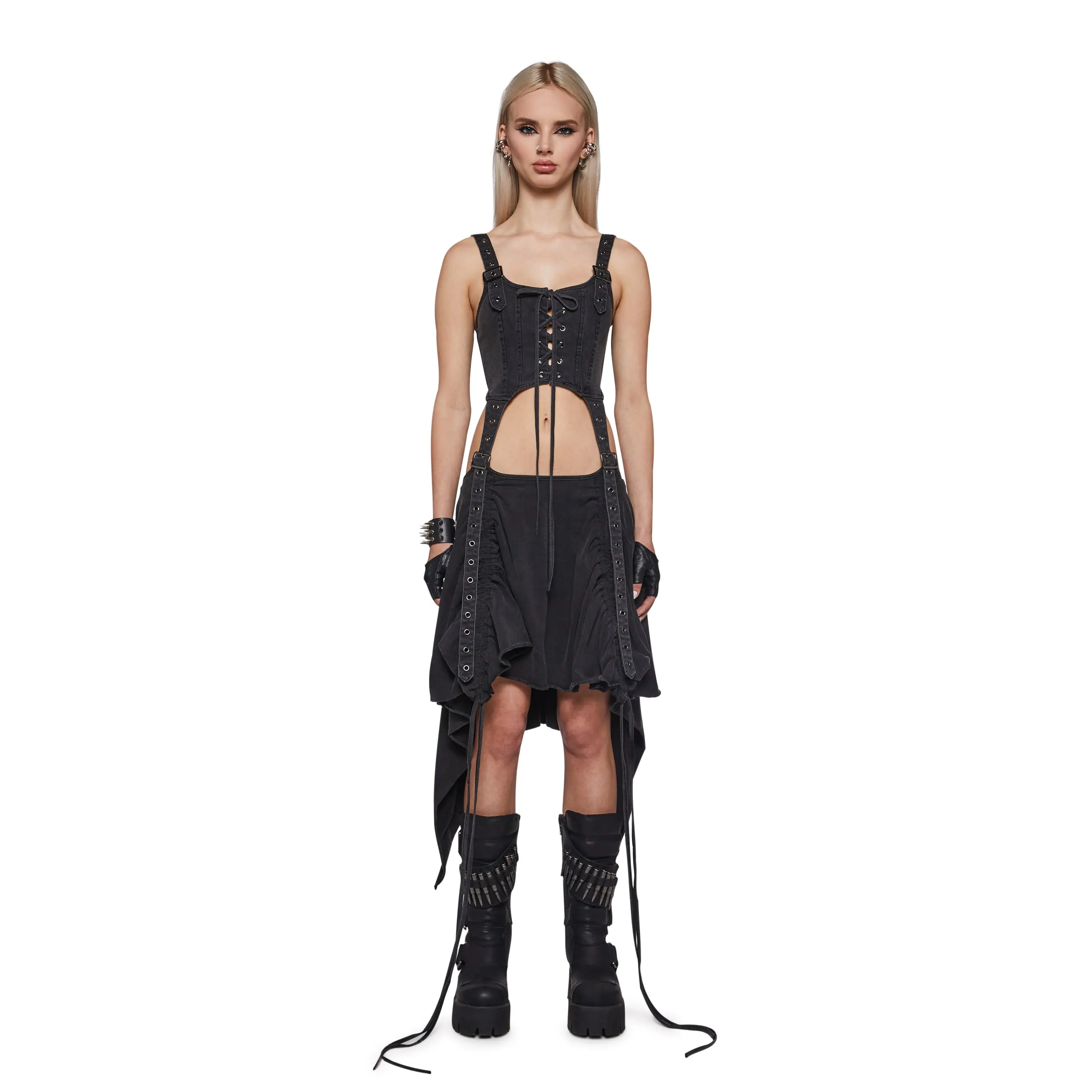Siren Corset Waist Cut Out Midi Dress