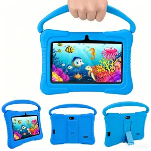 Kids 7 Inch Cartoon Touchscreen Tablet, Android 2GB+32GB Educational Learning Device with Parental Control, Early Education Toy Gifts for Toddler Boys Girls