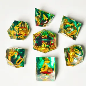 Dice Set, 7 Counts/set Durable Clear Resin Polyhedral & RPG Dice, Game Dice for D&D and Fantasy Games, Perfect Gift for D&D Enthusiasts