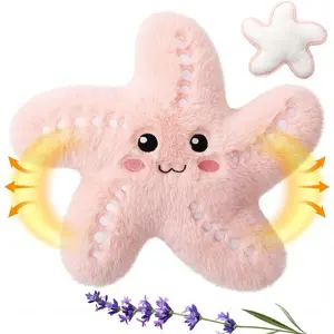 Cute Pink Starfish Plush Pillow, Soft Stuffed Sea Animal Toy, Warm Hand Warmer Option