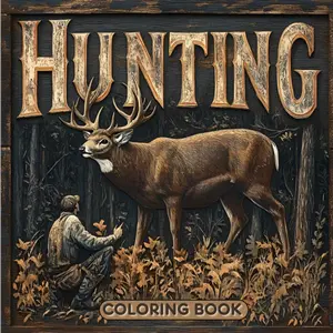 Hunting Coloring Book for Adults Men boys & young Hunters 52 Pages- Hunting Scenes in North America , Wildlife with Animals Deer Bear Elk Moose and more ! Paperback – February 2, 2025