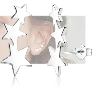 Ladies' star earrings, hypoallergenic pure silver earrings, small star earrings, jewelry gifts
