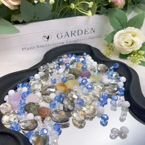 [Crystal Tumble]Natural Glass Beads and Crystal Tumble Diamonds| Tumbler Accessories DIY Craft Decorations Jewelry Making Supplies| Mental Relief