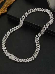 1pc Swag Solid 11mm Miami Cuban Link Design Chain Iced Out Men's Hip hop Necklace Jewelry Gift