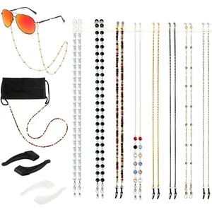 Eyeglass Chain,8 Pcs Beaded Eye Glasses Strap Holders around Neck For Women
