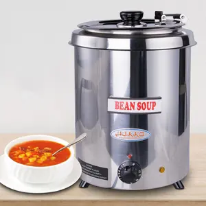Hakka 6Qt Soup Warmer Commercial Soup Kettle Warmer with Hinged Lid and Detachable Stainless Steel Pot