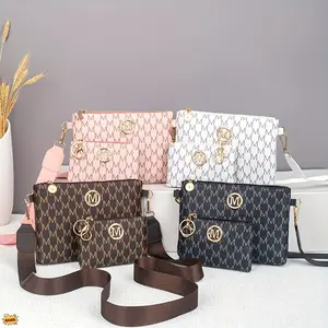 New Style Fashion Crossbody Bag Two - piece Set with Alphabet Hardware Decoration Plain Minimalist Detachable Strap Multi - function Casual Shoulder Bag for Various Occasions Travel