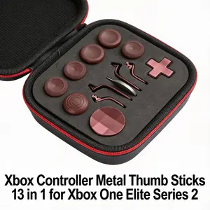 Xbox Controller Metal Thumb Sticks 13 in 1 for Xbox One Elite Series 2 Controller Accessory Sets Gaming Replacement with 6 Swap Joysticks 4 Paddles 2 D-Pads 1 Tool