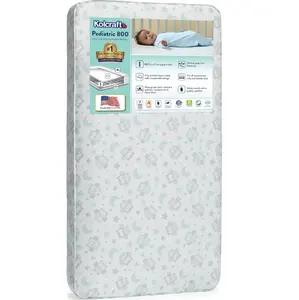 Kolcraft Pediatric 800 Extra Firm Baby Crib & Toddler Mattress, 80 Coil, Waterproof, Gray