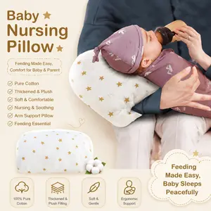 Pure Cotton Thickened Soft Baby Nursing Pillow, Arm Support Infant Pillow, Feeding Aid Comfortable Pacifier Pillow