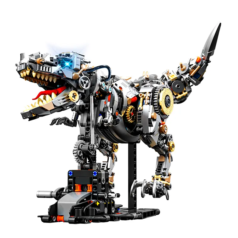1268-Piece Dinosaur Building  Kit - Tyrannosaurus Rex 2-Color Engineering Skeleton Fossils Model Toy, Gift for Teens and  Collectors