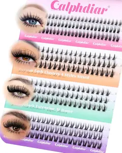Bottom Lash Clusters DIY Eyelash Extensions 4 Styles Lower Lashes Wispy Bottom Individual Lashes 5-7mm Natural Thin Band Eyelash Clusters 225pcs for Bottom Lash Extension by calphdiar