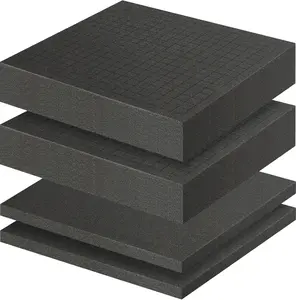 Storystore 4 Pcs Polyurethane Foam sheet - 2 Pcs 12" x 12" x 2" Black Foam Inserts for Cases and 2 Pcs 12" x 12" x 0.4" Pick Apart Pads for Cases, Toolbox, Camera Storage, Game Box