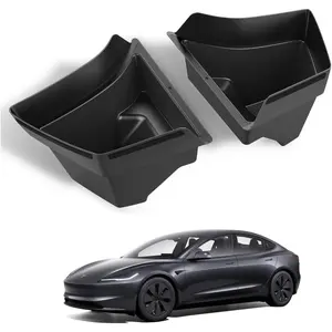 Trunk Organizer 2 Pack Storage Bins for Tesla Model 3 Highland (Standard, Premium & Performance 2024/25/26) with Raised Edge Protection