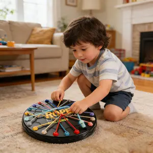 Colorful Rope Untangling Logic Puzzle Game | Interactive Tabletop Board Game | Durable Round Design | Parent-Child Interactive Educational Toy for Kids