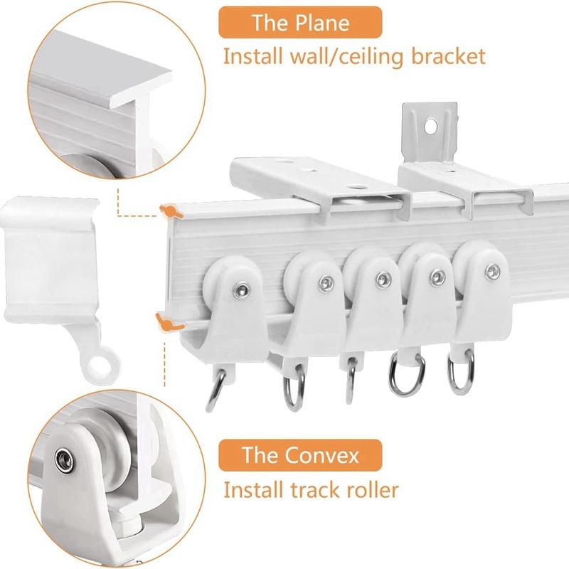 1pc Flexible Bendable Ceiling Curtain Track, Ceiling Mount for Curtain Rail with Track Curtain System, Room Divider, Ceiling Curtain Rod, RV Ceiling Track for Curtains, Curtain Rod Holders 1pc Flexible Bendable Ceiling Curtain Track, Ceiling Mount for Curtain Rail with Track Curtain System, Room Divider, Ceiling Curtain Rod, RV Ceiling Track for Curtains, Curtain Rod Holders