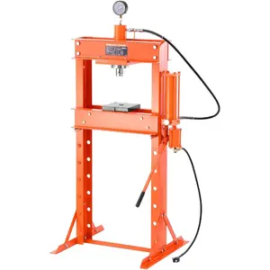 VEVOR Hydraulic Shop Press, 20 T H - Frame Pneumatic Shop Press with Press Plate, Stable Garage Floor Adjustable Hydraulic Press with Triangular Support, Fit for Bending, Straightening Stamping