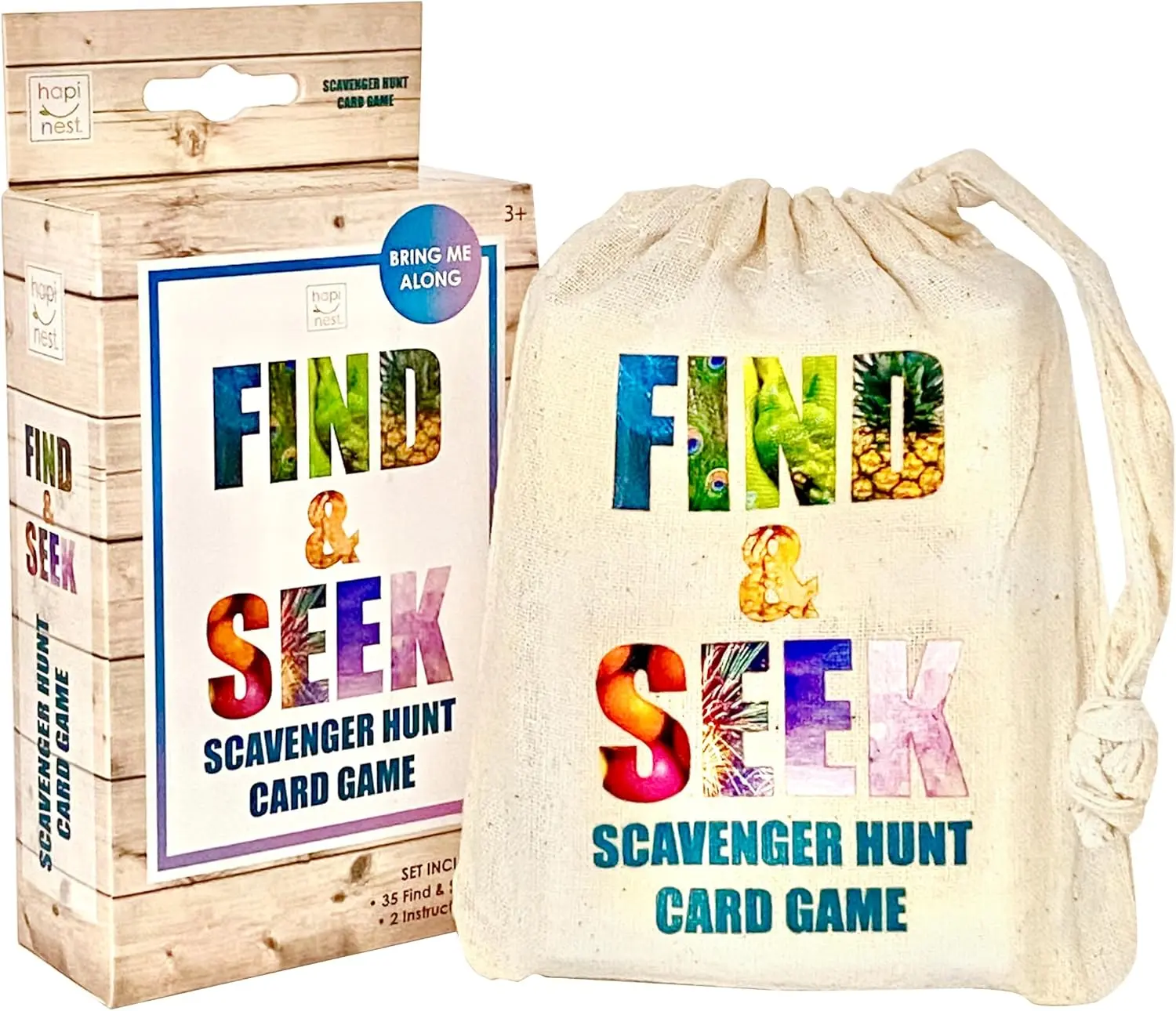 Find and Seek Scavenger Hunt Card Game - Indoor/Outdoor Activities for Kids 3-6 Years Old & Up, Suitable for Beach Camping & Travel