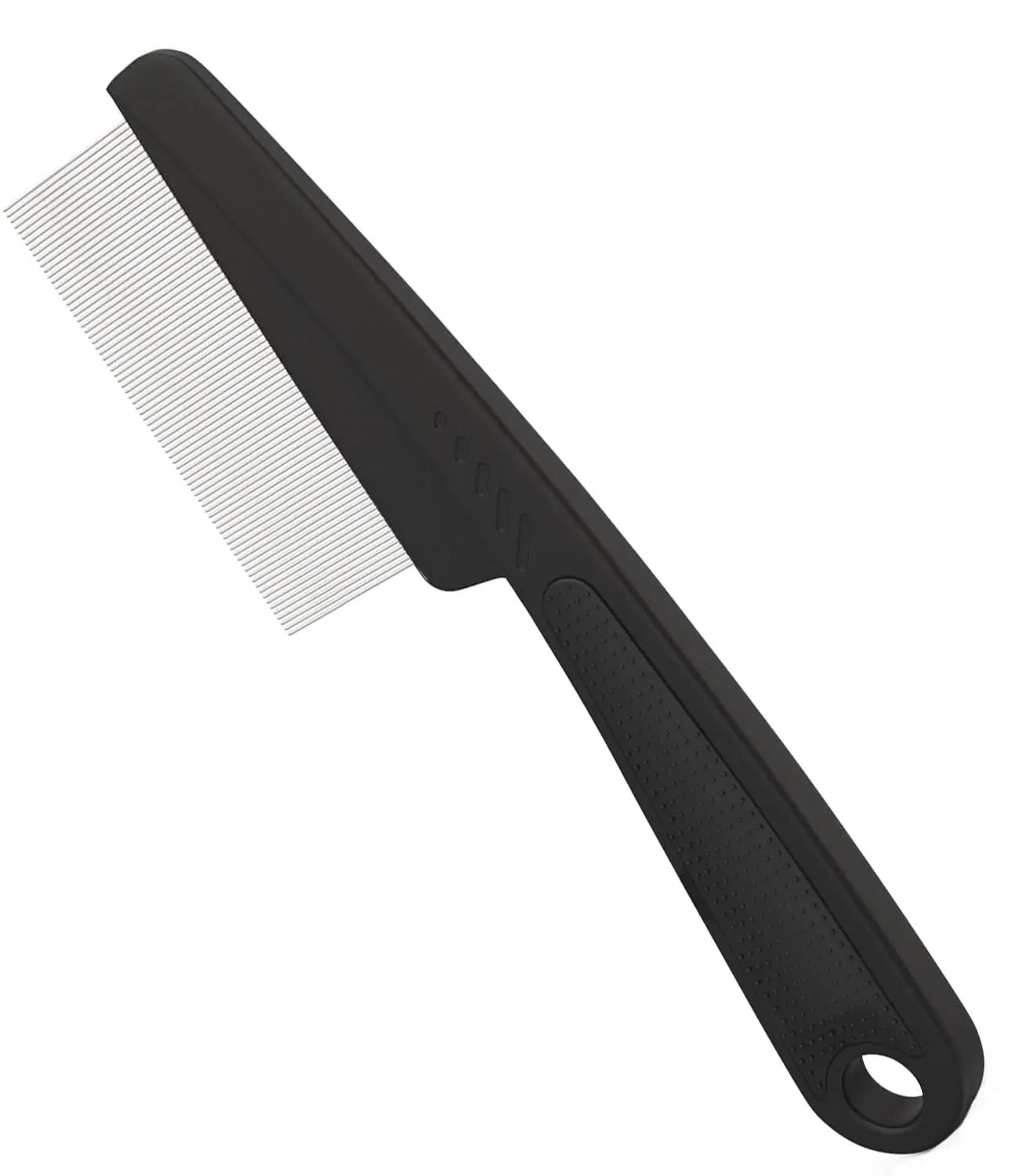 Dandruff Comb Removal 0.5mm Metal Fine Tooth Scalp Detox Hair Care Tool 1PC | Build Up Flakes Lice Comb, Stainless Steel Teeth, Self Cleaning, Scalp Massage, Anti Slip Handle, for Women Men Kids, Black