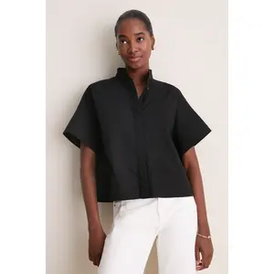 Black Trapunto Stitch Sofia Shirt