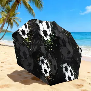 Football Field Pattern Umbrella, Automatic Folding, Sun Protection, Durable 8-Rib, Outdoor Use, Great Gift, World Cup Umbrella