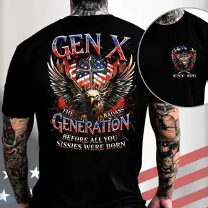 Custom Year Gen X T-shirt, Gen X The Badass Generation, 100% Cotton Top Unisex Comfort Womenswear Menswear - KitchenEra