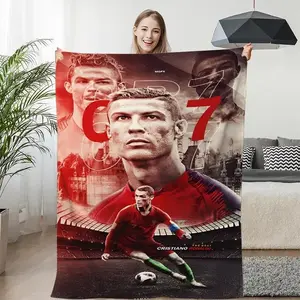 Cristiano Ronaldo Blanket  CR7 Soft Flannel Blanket Football Fans Gifts Suitable For Sofa Beds Living Rooms Suitable For Children And Adults Birthday Gifts Holiday Party Home Decoration Halloween Blanket Christmas Blanket