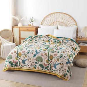 floral printed soft fleece bed blanket, 1 count boho style soft throw blanket, plush blankets, warm nap blanket for home & office, warm napping blanket, blanket gifts