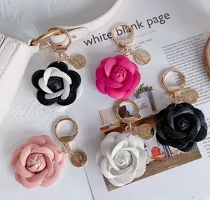 Leather Rosette Bag Charm